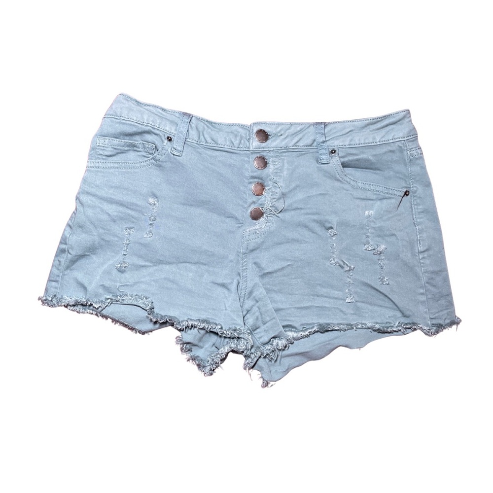 Angel Kiss Light Blue Frayed Jean Shorts